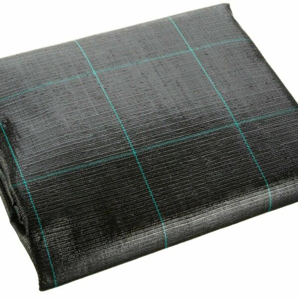 LÁMINA DE ACOLCHADO NEGRO POLIPROPILENO VERDE A CUADROS ANTICORREA MT 50 X 1mt H
