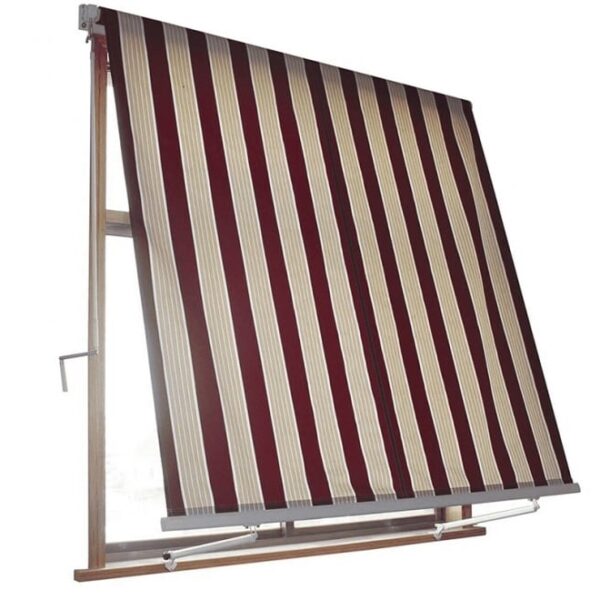 TOLDO TOLDO CAÍDA 4x2,45 MT SIN BRAZOS CAJÓN BEIGE BURDEOS BALCÓN RAYAS 208V