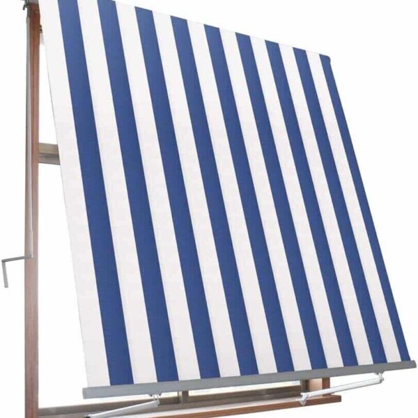 TOLDO ABATIBLE BRAZOS DE BALCÓN 1 x 2,5 M BLANCO/AZUL 591 VE