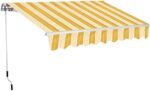 TOLDO ENROLLABLE TOLDO BALCÓN BARRA CUADRADA 4X3 RAYAS OCRE AMARILLO BRAZOS 1817