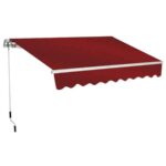 TOLDO BALCÓN BARRA CUADRADA 3x2 MT BRAZOS EXTENSIBLES DE ALUMINIO ROJO 1804