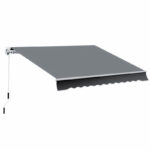 TOLDO BALCÓN BARRA CUADRADA 3x2 MT ALUMINIO GRIS BRAZOS EXTENSIBLES 1803G
