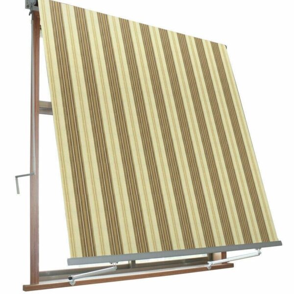 TOLDO DESPLEGABLE BALCÓN 80 CM 3 x 2,45 MT BEIGE MARRÓN RAYAS 192 VE