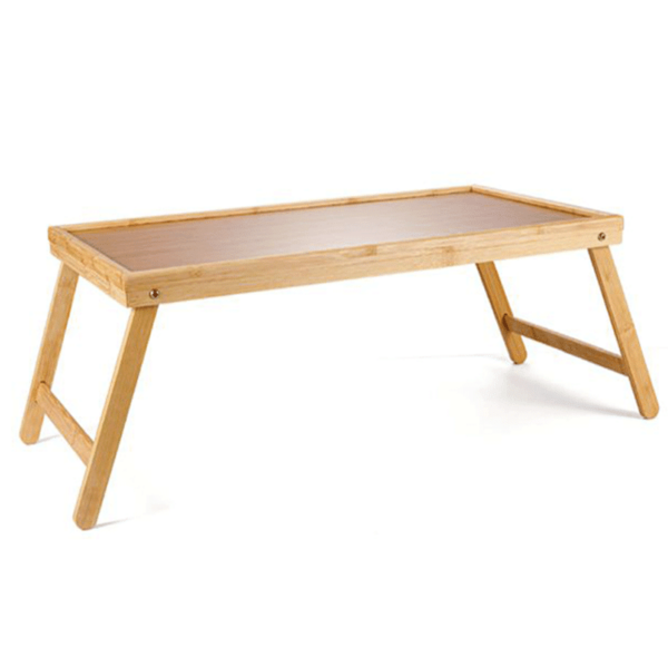 BANDEJA CAMA DE DESAYUNO DE BAMBÚ MULTIUSOS 50X30 CM PIES RECLINABLES 636