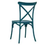Kit 4 sillas de polipropileno cocina bar restaurante silla interior exterior verde petròleo cruz - Imagen 3
