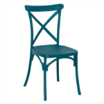 Kit 2 sillas de polipropileno cocina bar restaurante silla interior exterior verde petròleo cruz - Imagen 4