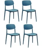 Kit 4 sillas de polipropileno cocina bar restaurante silla interior exterior verde petròleo 764k
