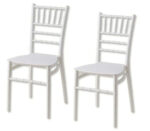 Kit 2 sillas de polipropileno para cocina, bar, restaurante, interior y exterior, color blanco, para boda, 566 V