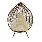 Sillón colgante con patas de huevo para jardín terraza balcón marrón con cojín 248