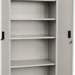 Armario ropero metálico todos los niveles 2 puertas cm 40x100x180 h gris 4 estantes exteriores 462pr