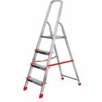 Escalera de aluminio para el hogar 3 peldaños plegable ligera altura 121 cm capacidad de carga 150 kg 095cc