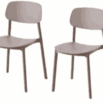 Conjunto de 2 sillas de polipropileno para cocina bar restaurante interior y exterior color gris tórtola 733k