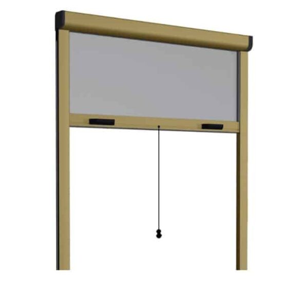 Mosquitera enrollable vertical con embrague para ventanas bronce 60×150 aluminio 707v