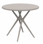 Kit mesa redonda cm Ø80 cm+ 2 sillas polipropileno bar restaurante interior exterior gris paloma 627v - Imagen 3