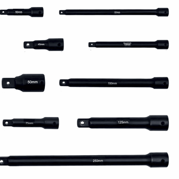 Juego de extensión reforzada de 9 piezas adaptador de extensión de llave de tubo de 1/4″ 3/8″ y 1/2″ 621ls