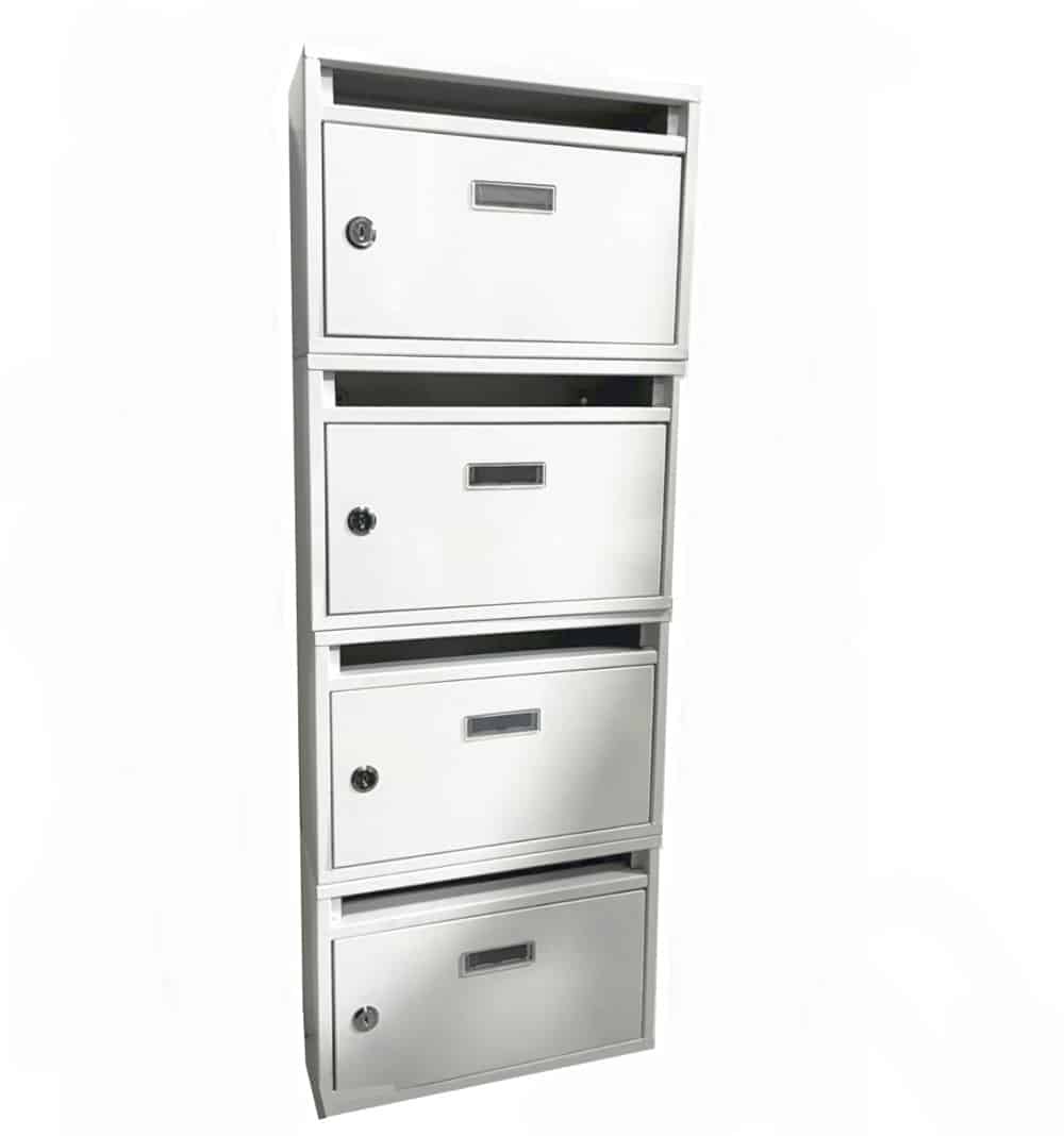 Buzón modular para condominio buzón vertical para uso residencial 4 espacios blanco Buzón modular para condominio buzón vertical para uso residencial 4 espacios blanco 441ds - Imagen 1