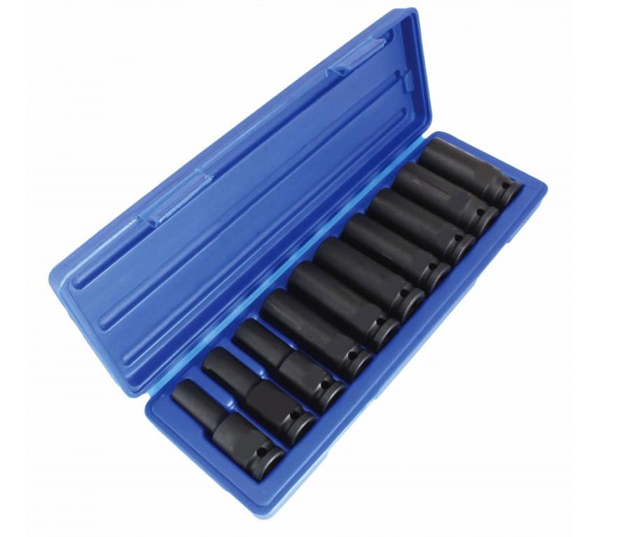 bussole 1 Juego de vasos largos reforzados de 1/2″ para llave de impacto neumática de 10 a 24 mm 151sa - Imagen 1