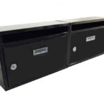 Buzón modular para condominios horizontal de 2 ranuras modelo para uso doméstico negro 458ds