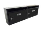 Buzón modular para condominios horizontal de 2 ranuras modelo para uso doméstico negro 458ds