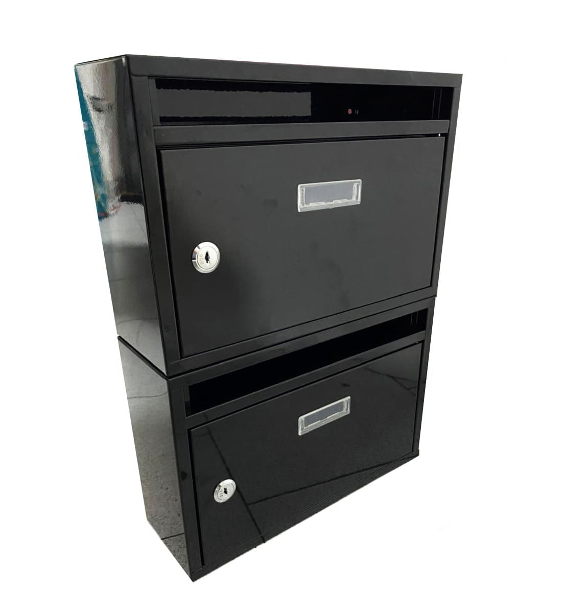 cassetta 2 posti buzon 2 ranuras Buzón modular para condominio buzón vertical para vivienda 2 espacios negro 458ds - Imagen 1