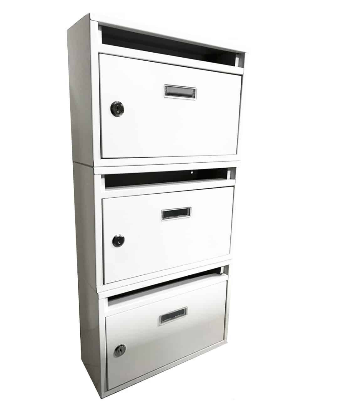 cassetta buzon 3 ranuras Buzón modular para condominios buzón vertical de 3 ranuras para vivienda blanco 441ds - Imagen 1