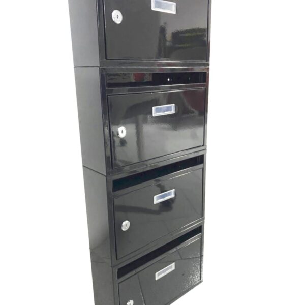 Buzón modular para condominio buzón vertical para uso residencial 4 espacios negro 458ds