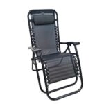 Sillón silla plegable para camping mar jardín metal color negro 668ds