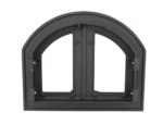 Puerta de hierro fundido para horno de leña puerta para pizza 2 puertas de cristal arqueadas 59 x 48 cm h  154ev - Imagen 2