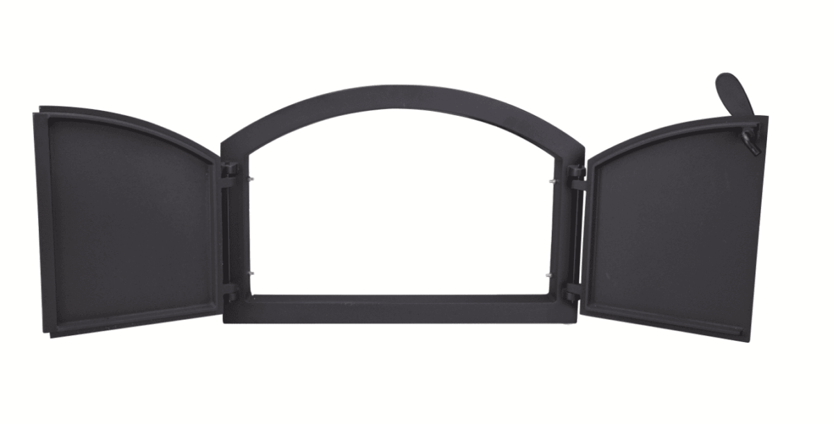 Puerta de hierro fundido para horno de leña puerta para pizza 2 puertas arqueadas 53,6 x 35,8 cm h  205ev - Imagen 3