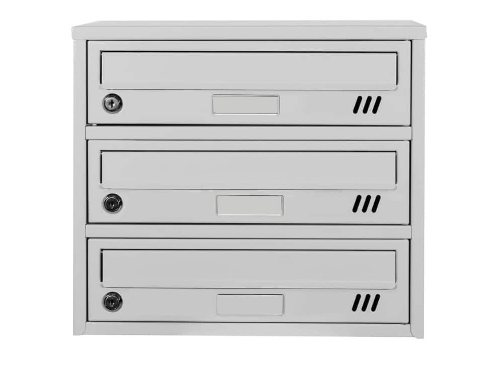 buzon de condominio blanco blanco 3 espacios Buzón de condominio buzón de 3 espacios ranuras casa edificio de condominio blanco vertical 655sf - Imagen 1