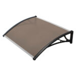 Toldo marquesina de policarbonato con estructura de nido de abeja 160 x 120 cm color ahumado 010df