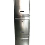 Buzón de acero inoxidable inox para condominios modular hogar vertical de 3 ranuras espacios 060e